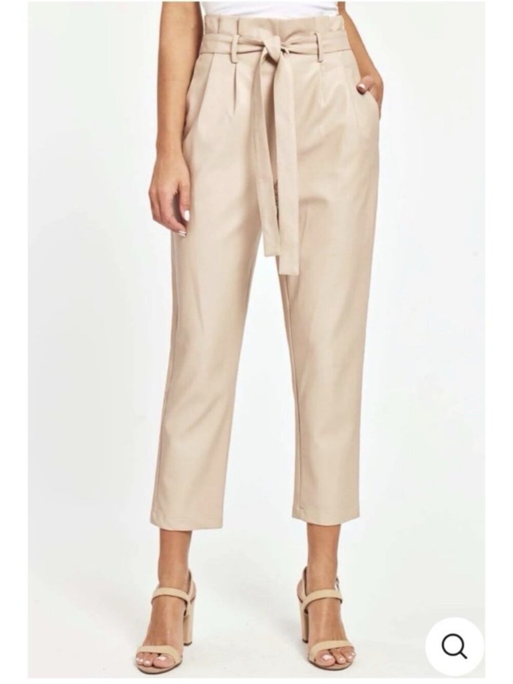 Dolce Cabo Faux Leather Pants L Large Blush Light Pink Washable NEW